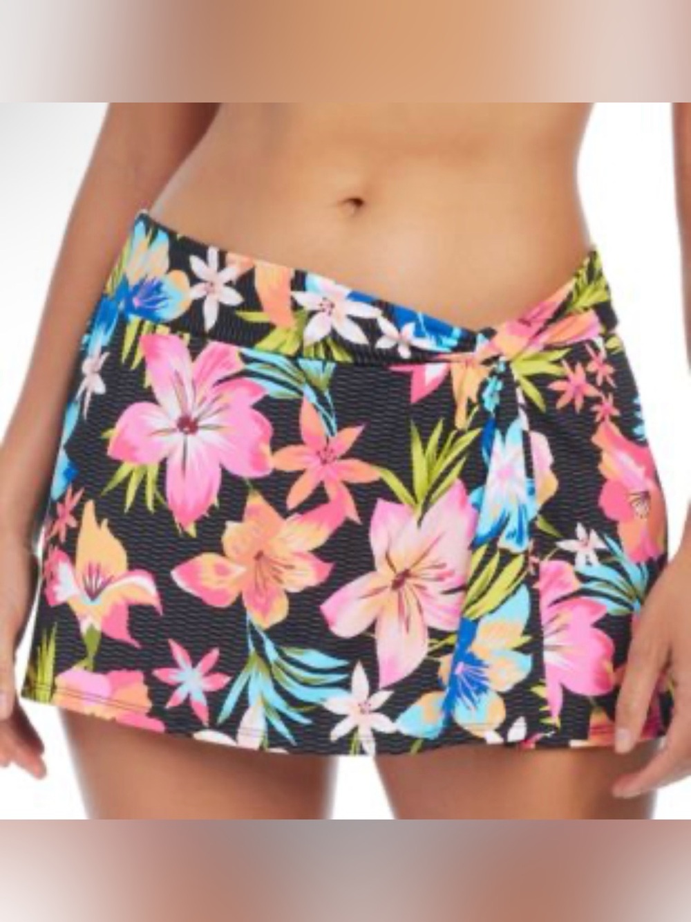 NWT Bleu Rod Beattie skirted swim bottom with tropical print
